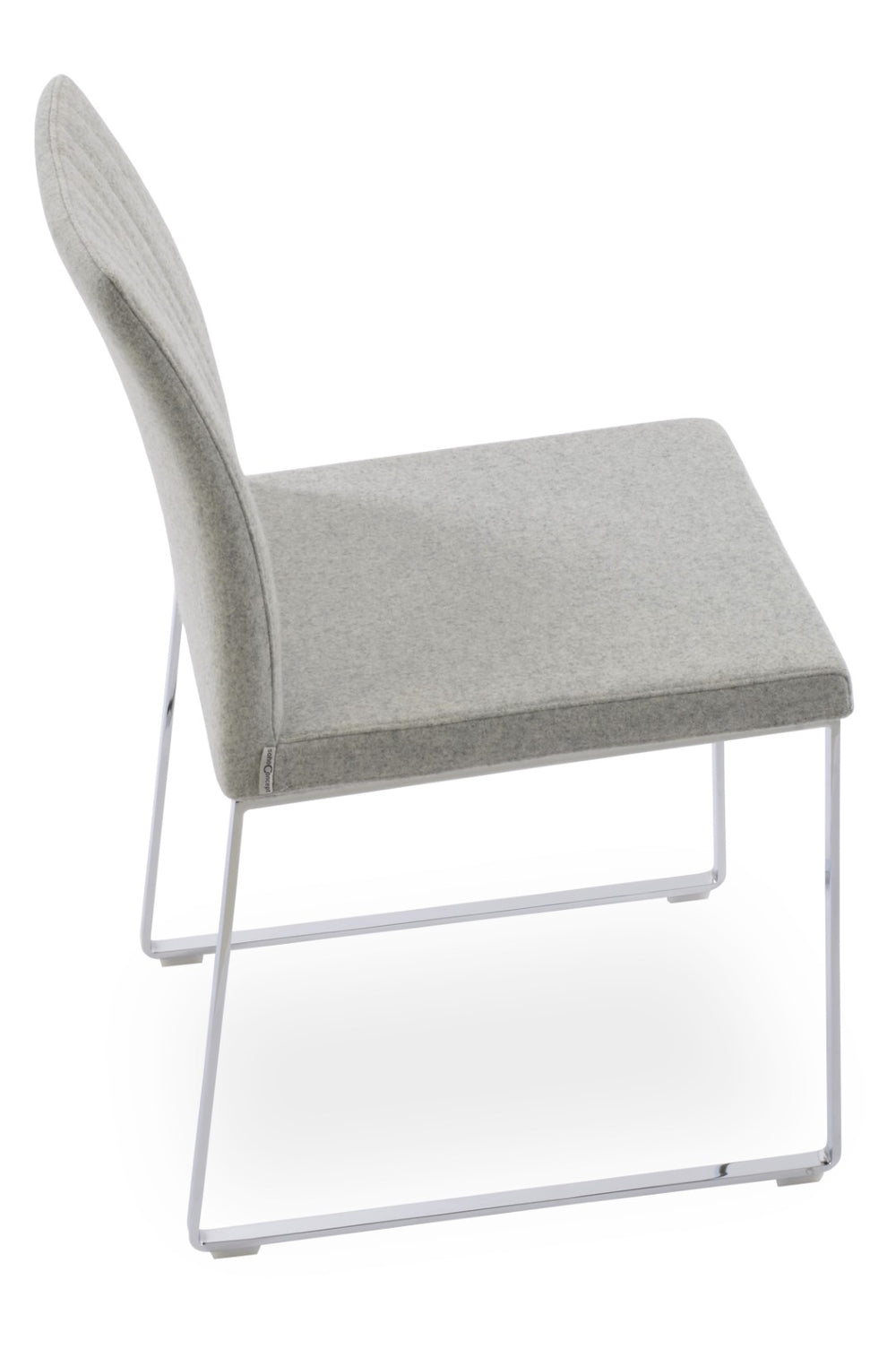 Soho Concept Zeyno Sled Dining Chair - Stylish Camira Blazer Wool, 10-year Guarantee, Dark Grey Chrome Base Chrome,Silver  Soho-concept-dining-chair-06502