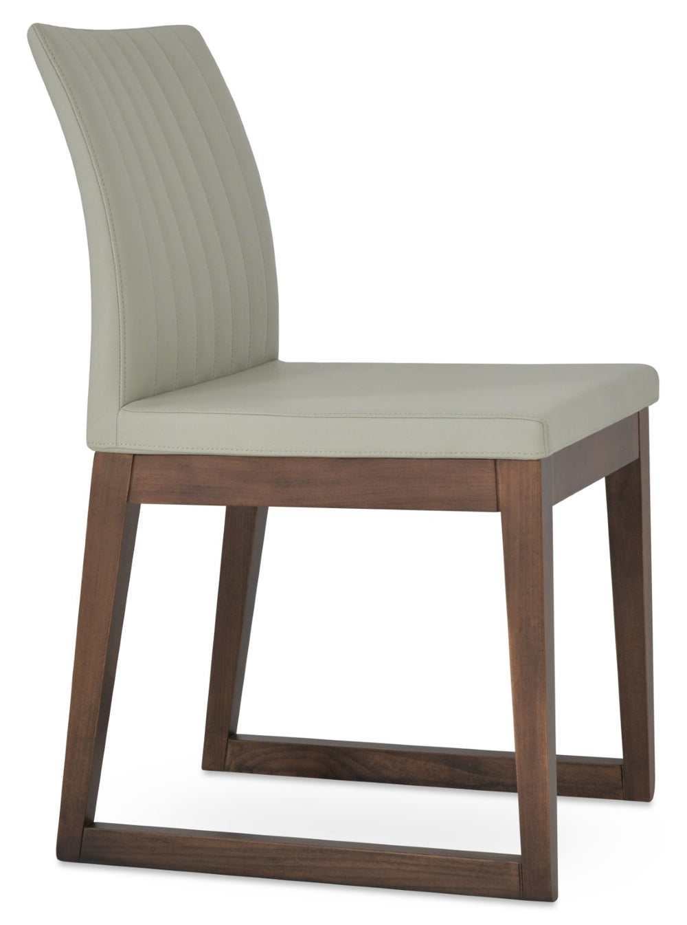 Soho Concept Zeyno Sled Wood Chair - Elegant Dining Seating With Soft Leatherette, 2-year Guarantee, Walnut Finish Walnut,Light Grey  Soho-concept-dining-chair-06518
