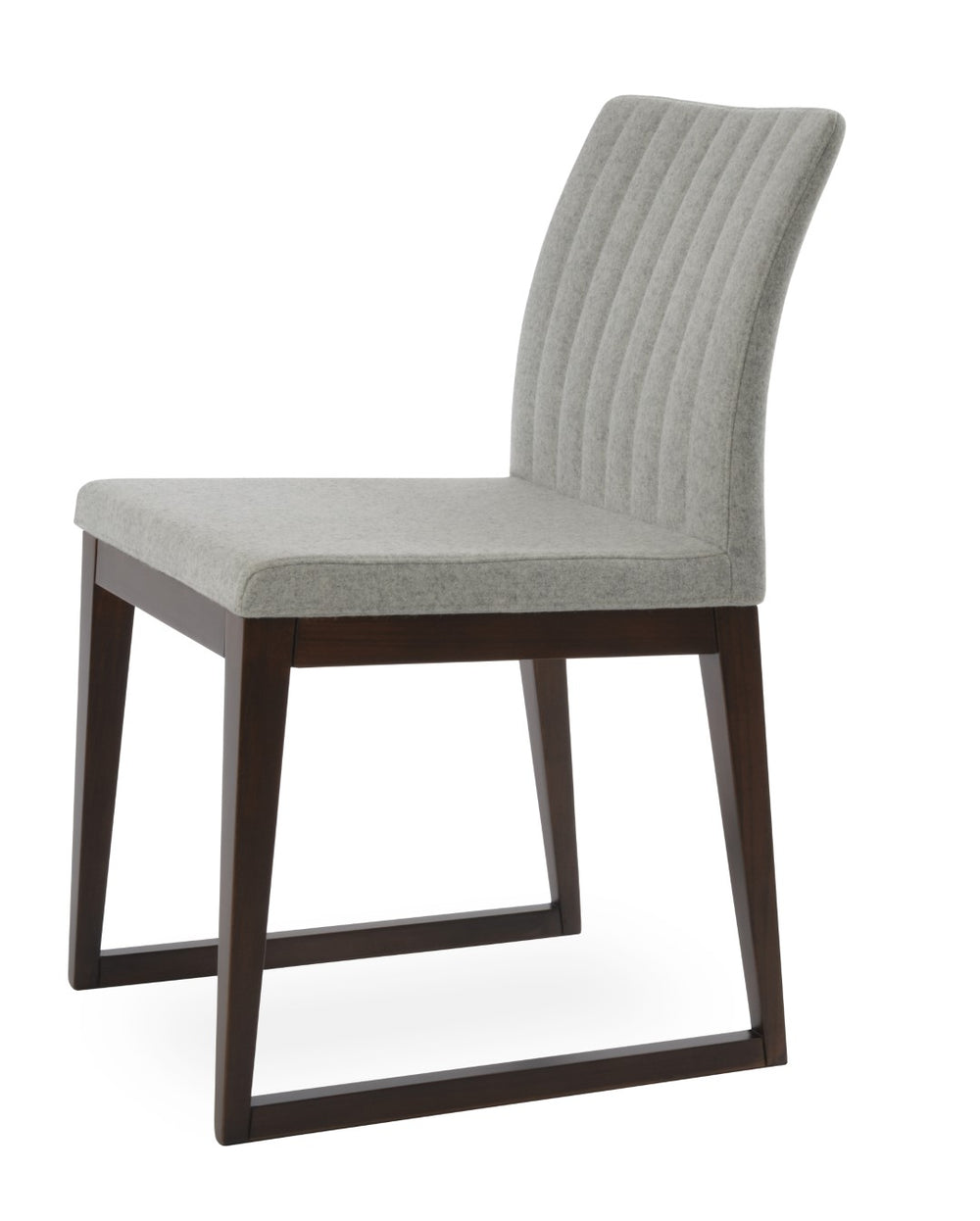 Soho Concept Zeyno Sled Wood Chair - Elegant Walnut Beech Frame, Camira Blazer Wool, 10-year Guarantee, Dark Grey Walnut,Silver  Soho-concept-dining-chair-06509