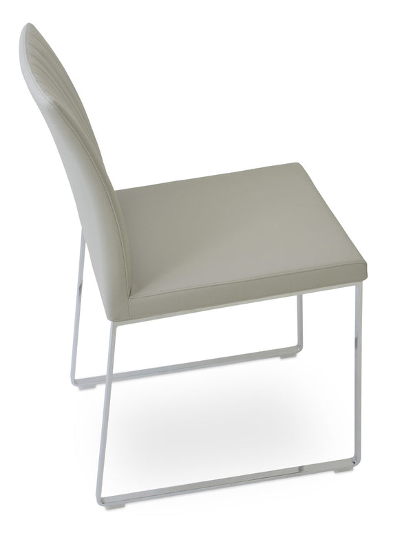 Soho Concept Zeyno Sled Dining Chair – Stylish Boucle, Velvet, Nubuck Upholstery With 10-year Guarantee & More! Light Grey  Soho-concept-dining-chair-06515