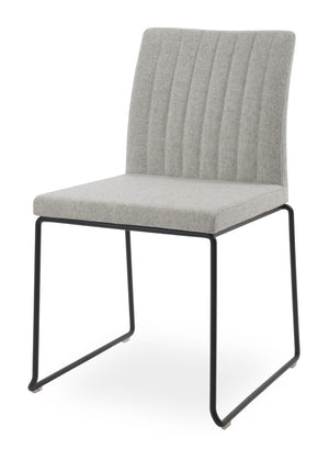 Soho Concept Zeyno Wire Stackable Dining Chair With Soft Leatherette Upholstery & 2-year Guarantee, Grey Finish Black,Silver  Soho-concept-dining-chair-06529