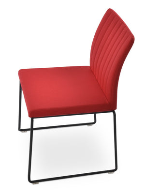 Soho Concept Zeyno Wire Stackable Dining Chair With Soft Leatherette Upholstery & 2-year Guarantee, Grey Finish Black,Red  Soho-concept-dining-chair-06527