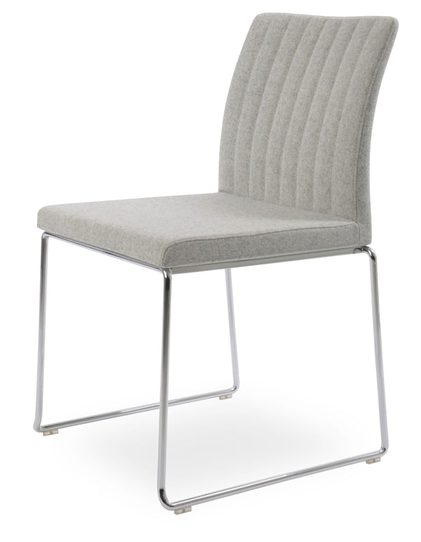 Soho Concept Zeyno Wire Stackable Dining Chair With Soft Leatherette Upholstery & 2-year Guarantee, Grey Finish Chrome,Silver  Soho-concept-dining-chair-06532