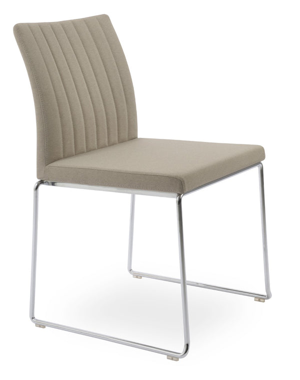 Soho Concept Zeyno Wire Stackable Dining Chair With Soft Leatherette Upholstery & 2-year Guarantee, Grey Finish Chrome,Beige  Soho-concept-dining-chair-06530