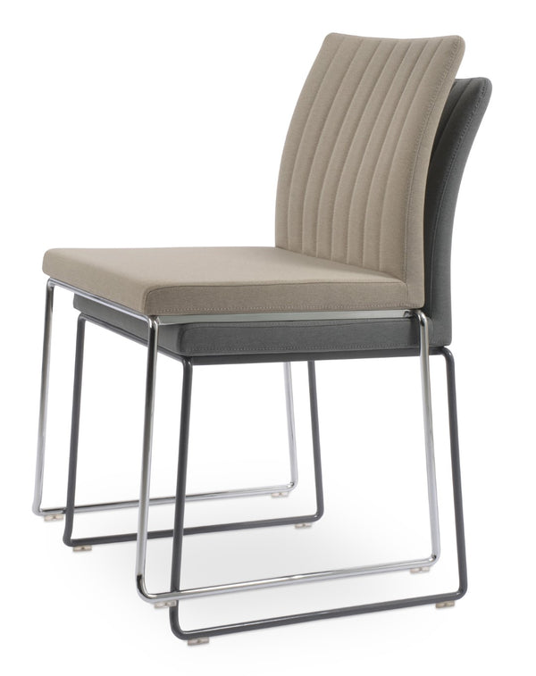 Soho Concept Zeyno Wire Stackable Dining Chair With Soft Leatherette Upholstery & 2-year Guarantee, Grey Finish   Soho-concept-dining-chair-06526