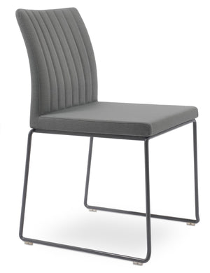 Soho Concept Zeyno Wire Stackable Dining Chair With Soft Leatherette Upholstery & 2-year Guarantee, Grey Finish Grey  Soho-concept-dining-chair-06521