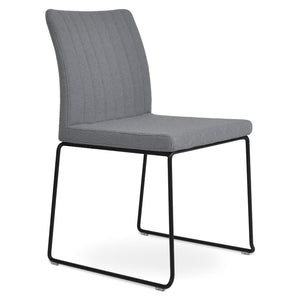 Soho Concept Zeyno Wire Stackable Dining Chair With Soft Leatherette Upholstery & 2-year Guarantee, Grey Finish Black,Grey  Soho-concept-dining-chair-06535