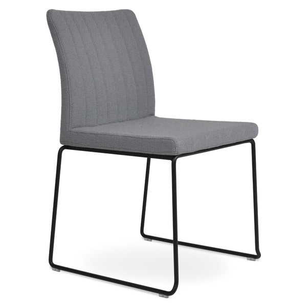Soho Concept Zeyno Wire Stackable Dining Chair With Soft Leatherette Upholstery & 2-year Guarantee, Grey Finish Black,Grey  Soho-concept-dining-chair-06535