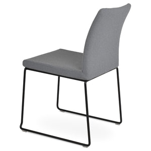 Soho Concept Zeyno Wire Stackable Dining Chair With Soft Leatherette Upholstery & 2-year Guarantee, Grey Finish Black,Grey  Soho-concept-dining-chair-06535