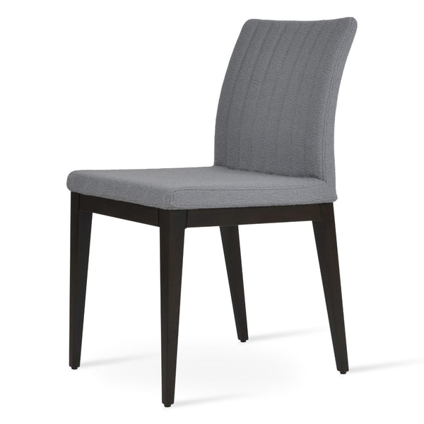 Soho Concept Zeyno Wood Dining Chair - Durable Camira Yoredale Boucle Fabric, 10-year Guarantee, Walnut Finish Grey  Soho-concept-dining-chair-06540