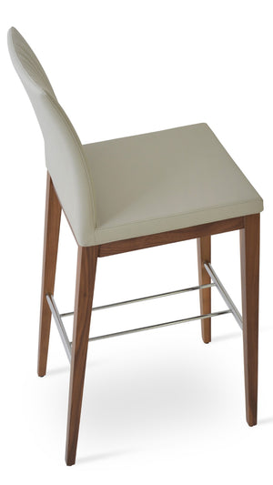 Soho Concept Zeyno Wood Barstools & Counterstools - Stylish Leatherette Finish, 2-year Guarantee, Limited Stock! Walnut,Light Grey  Soho-concept-dining-chair-07342