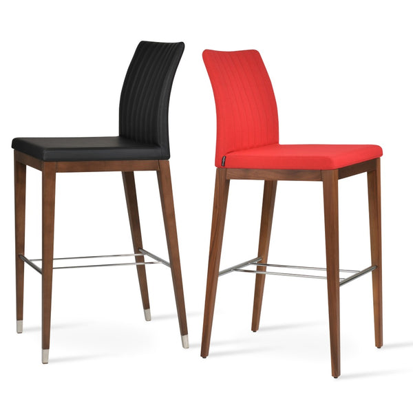 Soho Concept Zeyno Stylish Wood Barstools & Counterstools – Premium Leatherette, 2-year Guarantee, Walnut & Black Walnut,Black  Soho-concept-dining-chair-07340