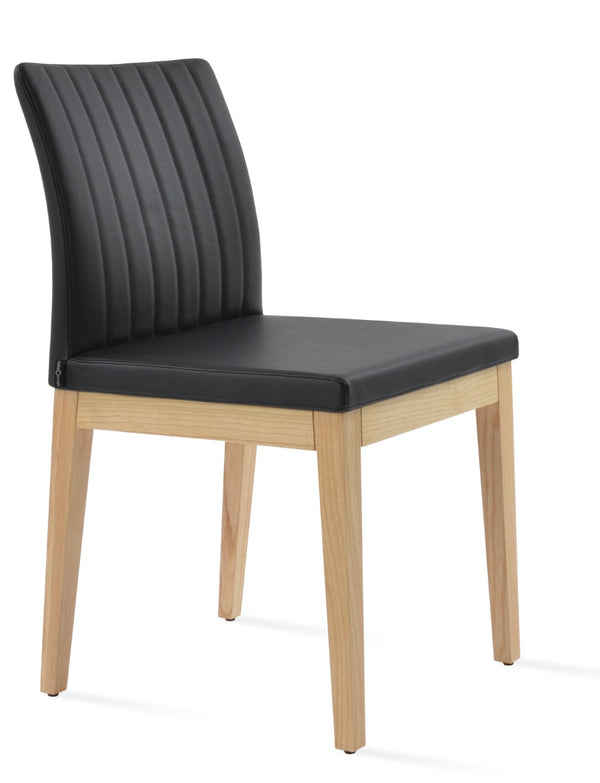 Soho Concept Zeyno Wood Dining Chair - Durable Leatherette Upholstery, Solid Wood Base, 2-year Guarantee, Limited Stock! Ash,Black  Soho-concept-dining-chair-06549
