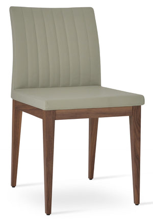 Soho Concept Zeyno Wood Dining Chair - Durable Leatherette Upholstery, Solid Wood Base, 2-year Guarantee, Limited Stock! Walnut,Light Grey  Soho-concept-dining-chair-06552