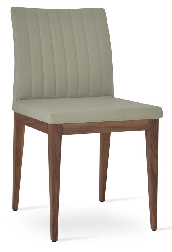 Soho Concept Zeyno Wood Dining Chair - Durable Leatherette Upholstery, Solid Wood Base, 2-year Guarantee, Limited Stock! Walnut,Light Grey  Soho-concept-dining-chair-06552