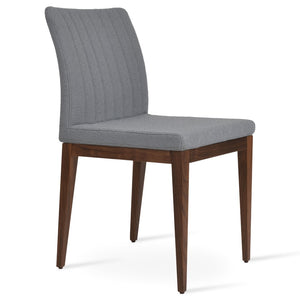 Soho Concept Zeyno Wood Dining Chair - Durable Camira Yoredale Boucle Fabric, 10-year Guarantee, Walnut Finish Walnut,Grey  Soho-concept-dining-chair-06539