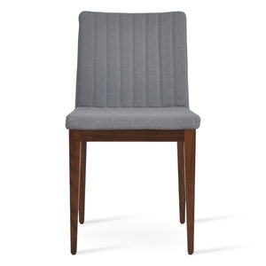 Soho Concept Zeyno Wood Dining Chair - Durable Camira Yoredale Boucle Fabric, 10-year Guarantee, Walnut Finish Walnut,Grey  Soho-concept-dining-chair-06539