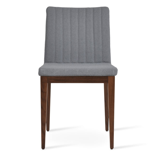 Soho Concept Zeyno Wood Dining Chair - Durable Camira Yoredale Boucle Fabric, 10-year Guarantee, Walnut Finish Walnut,Grey  Soho-concept-dining-chair-06539