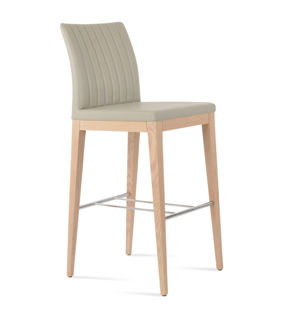 Soho Concept Zeyno Fino Barstools & Counterstools - Stylish Leatherette, Natural Ash, Chrome Finish, 2-year Warranty Ash,Natural,Chrome,Light Grey  Soho-concept-dining-chair-07284