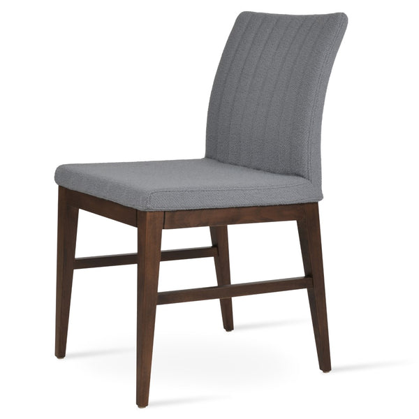 Soho Concept Zeyno Wood Dining Chair - Durable Camira Yoredale Boucle Fabric, 10-year Guarantee, Walnut Finish Walnut,Grey  Soho-concept-dining-chair-06404