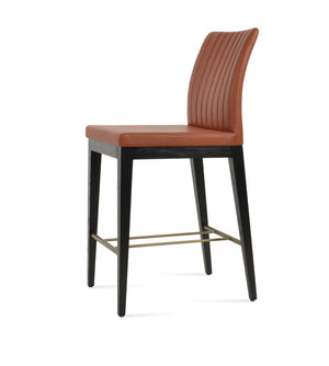 Soho Concept Zeyno Counter Wood Barstools & Counterstools - Stylish Leatherette, 2-year Guarantee, Versatile Finishes Ash,Black,Brass  Soho-concept-dining-chair-07285