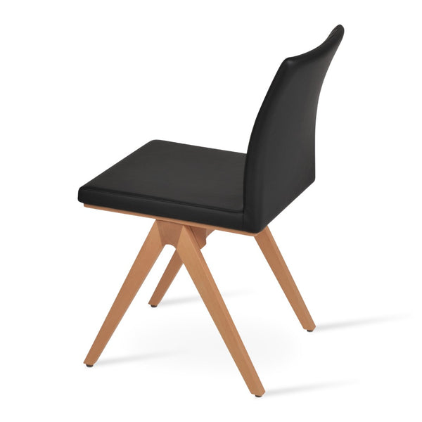 Soho Concept Zeyno Fino Wood Dining Chair - Durable Leatherette, Natural Or Walnut Finish, 2-year Warranty! Natural,Black  Soho-concept-dining-chair-06445