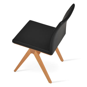 Soho Concept Zeyno Fino Wood Dining Chair - Durable Leatherette, Natural Or Walnut Finish, 2-year Warranty! Natural,Black  Soho-concept-dining-chair-06445