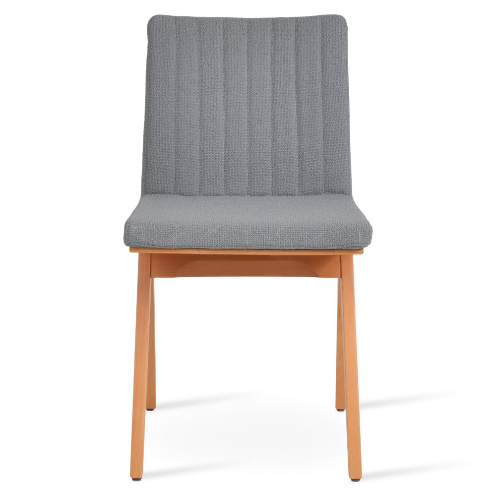 Soho Concept Zeyno Fino Wood Dining Chair In Camira Yoredale Boucle Fabric - 10-year Guarantee & Leather Options Natural,Grey  Soho-concept-dining-chair-06446