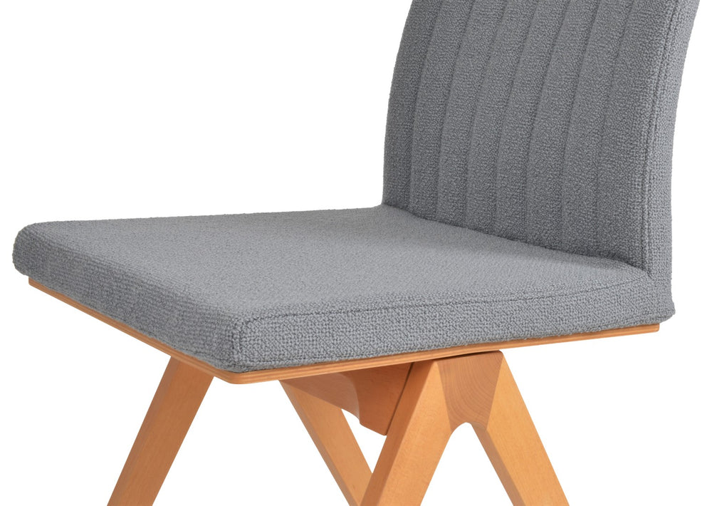 Soho Concept Zeyno Fino Wood Dining Chair In Camira Yoredale Boucle Fabric - 10-year Guarantee & Leather Options Natural,Grey  Soho-concept-dining-chair-06446