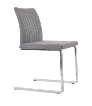Soho Concept Zeyno Flat Chair - Stylish Dark Grey Dining Chair With Chrome Base & 10-year Guarantee For Comfort Chrome,Grey  Soho-concept-dining-chair-06455