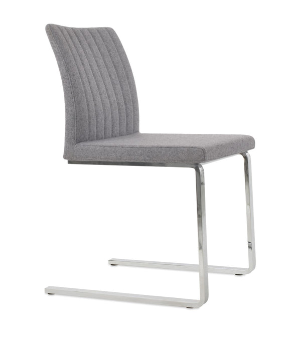 Soho Concept Zeyno Flat Chair - Stylish Dark Grey Dining Chair With Chrome Base & 10-year Guarantee For Comfort Chrome,Grey  Soho-concept-dining-chair-06455