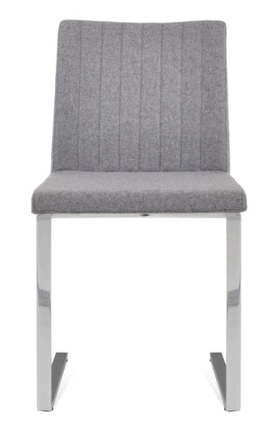 Soho Concept Zeyno Flat Chair - Stylish Dark Grey Dining Chair With Chrome Base & 10-year Guarantee For Comfort Chrome,Grey  Soho-concept-dining-chair-06455