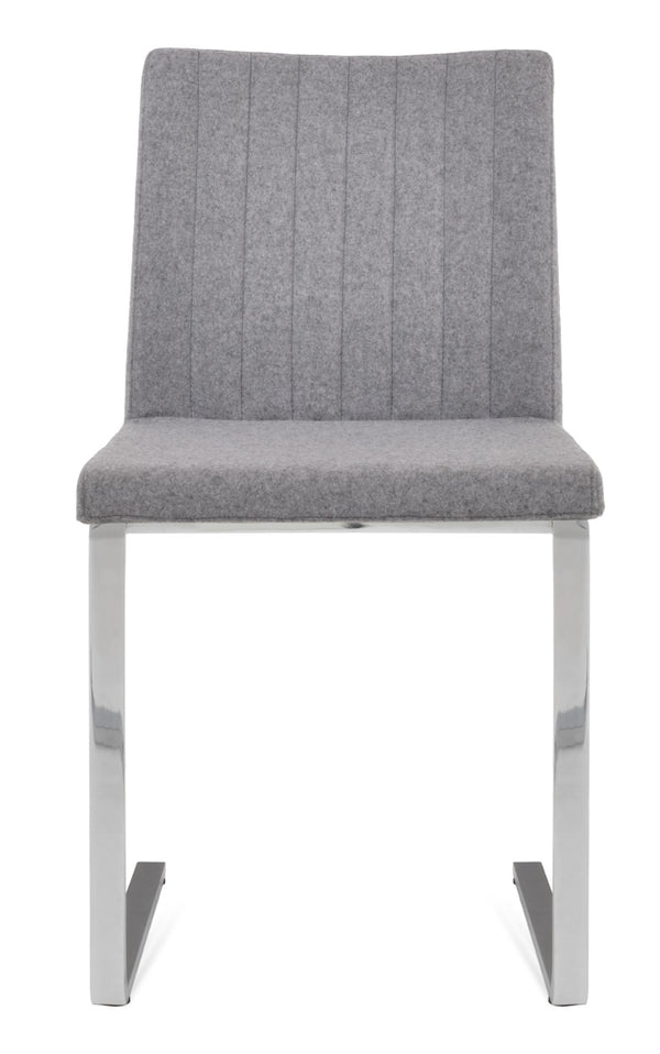 Soho Concept Zeyno Flat Chair - Stylish Dark Grey Dining Chair With Chrome Base & 10-year Guarantee For Comfort Chrome,Grey  Soho-concept-dining-chair-06455