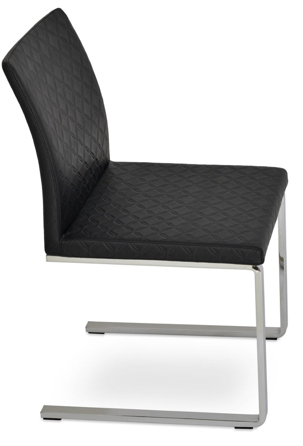 Soho Concept Zeyno Flat Chair - Stylish Dining Chair With Chrome Base, Soft Leatherette, 2-year Guarantee, Durable Black  Soho-concept-dining-chair-06456