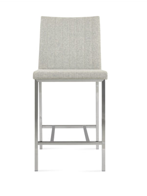 Soho Concept Zeyno Stylish Metal Barstools & Counterstools - 10-year Guarantee, Luxurious Camira Blazer Wool Fabric Chrome,Silver  Soho-concept-dining-chair-07286