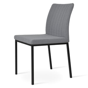 Soho Concept Zeyno Metal Dining Chair - Elegant Camira Yoredale Boucle & Genuine Leather, 10-year Guarantee! Black,Grey  Soho-concept-dining-chair-06463