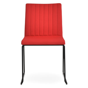 Soho Concept Zeyno Wire Stackable Dining Chair With Soft Leatherette Upholstery & 2-year Guarantee, Grey Finish Black,Red  Soho-concept-dining-chair-06533