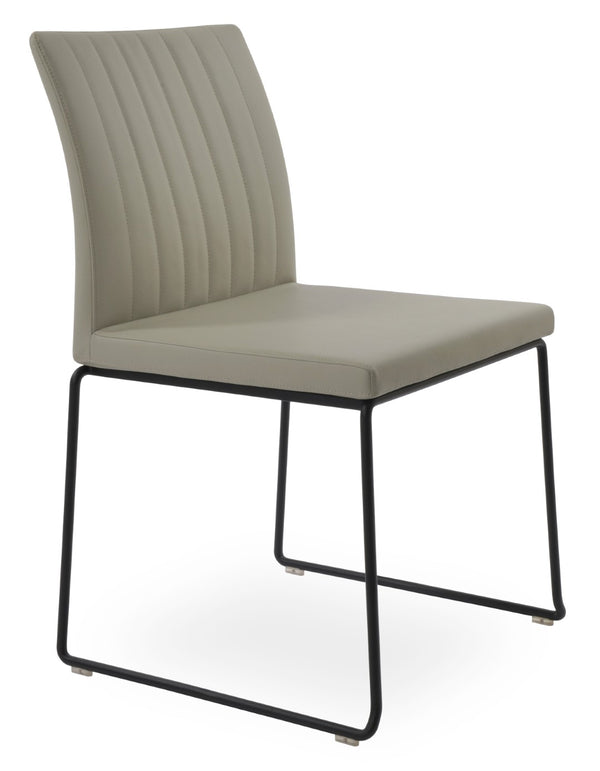 Soho Concept Zeyno Wire Stackable Dining Chair With Soft Leatherette Upholstery & 2-year Guarantee, Grey Finish Black,Light Grey  Soho-concept-dining-chair-06537