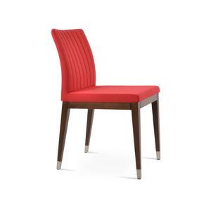 Soho Concept Zeyno Elegant Wood Dining Chair - Luxurious Upholstery In Boucle, Velvet, Nubuck, 10-year Warranty Walnut,Chrome,Red  Soho-concept-dining-chair-06544