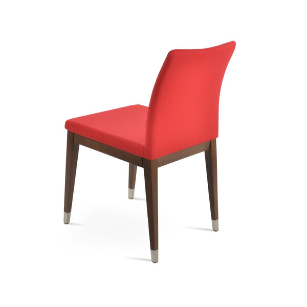 Soho Concept Zeyno Elegant Wood Dining Chair - Luxurious Upholstery In Boucle, Velvet, Nubuck, 10-year Warranty Walnut,Chrome,Red  Soho-concept-dining-chair-06544