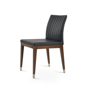 Soho Concept Zeyno Wood Dining Chair - Durable Leatherette Upholstery, Solid Wood Base, 2-year Guarantee, Limited Stock! Walnut,Chrome,Black  Soho-concept-dining-chair-06541