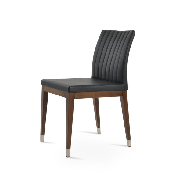 Soho Concept Zeyno Wood Dining Chair - Durable Leatherette Upholstery, Solid Wood Base, 2-year Guarantee, Limited Stock! Walnut,Chrome,Black  Soho-concept-dining-chair-06541