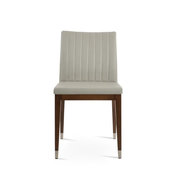 Soho Concept Zeyno Wood Dining Chair - Durable Leatherette Upholstery, Solid Wood Base, 2-year Guarantee, Limited Stock! Walnut,Chrome,Light Grey  Soho-concept-dining-chair-06542