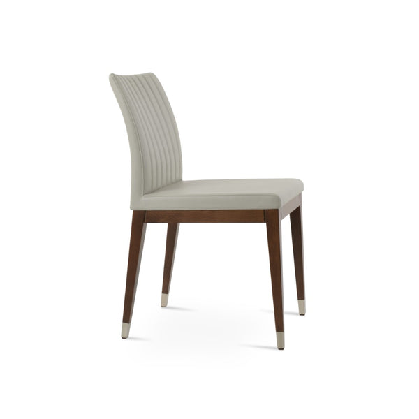 Soho Concept Zeyno Wood Dining Chair - Durable Leatherette Upholstery, Solid Wood Base, 2-year Guarantee, Limited Stock! Walnut,Chrome,Light Grey  Soho-concept-dining-chair-06542