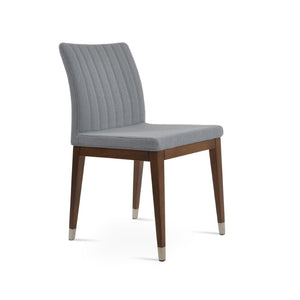 Soho Concept Zeyno Wood Dining Chair - Durable Camira Yoredale Boucle Fabric, 10-year Guarantee, Walnut Finish Walnut,Chrome,Grey  Soho-concept-dining-chair-06546