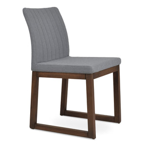 Soho Concept Zeyno Wood Dining Chair - Durable Camira Yoredale Boucle Fabric, 10-year Guarantee, Walnut Finish Walnut,Grey  Soho-concept-dining-chair-06558