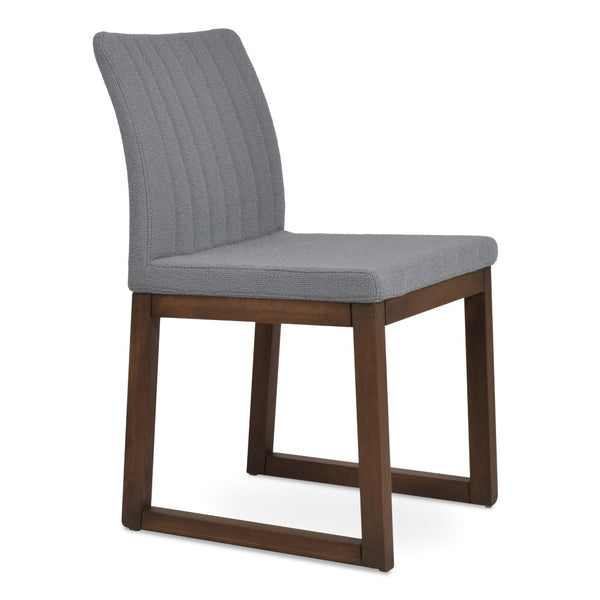 Soho Concept Zeyno Wood Dining Chair - Durable Camira Yoredale Boucle Fabric, 10-year Guarantee, Walnut Finish Walnut,Grey  Soho-concept-dining-chair-06558