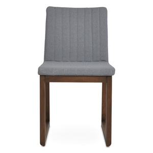 Soho Concept Zeyno Wood Dining Chair - Durable Camira Yoredale Boucle Fabric, 10-year Guarantee, Walnut Finish Walnut,Grey  Soho-concept-dining-chair-06558