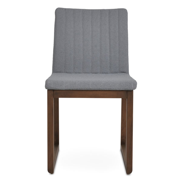 Soho Concept Zeyno Wood Dining Chair - Durable Camira Yoredale Boucle Fabric, 10-year Guarantee, Walnut Finish Walnut,Grey  Soho-concept-dining-chair-06558