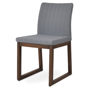Soho Concept Zeyno Wood Dining Chair - Durable Camira Yoredale Boucle Fabric, 10-year Guarantee, Walnut Finish Walnut,Grey  Soho-concept-dining-chair-06558